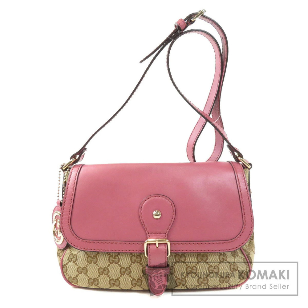 Gucci Sukey Crossbody bag beige GG body pink leather